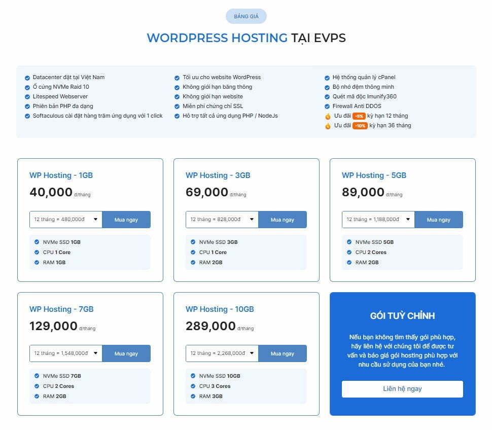 Wordpress hosting là gì? Tại sao nên sử dụng Wordpress hosting? - Giải pháp công nghệ EVPS.VN - Web hosting, Cloud VPS, Business Email, Thiết kế website chuẩn SEO