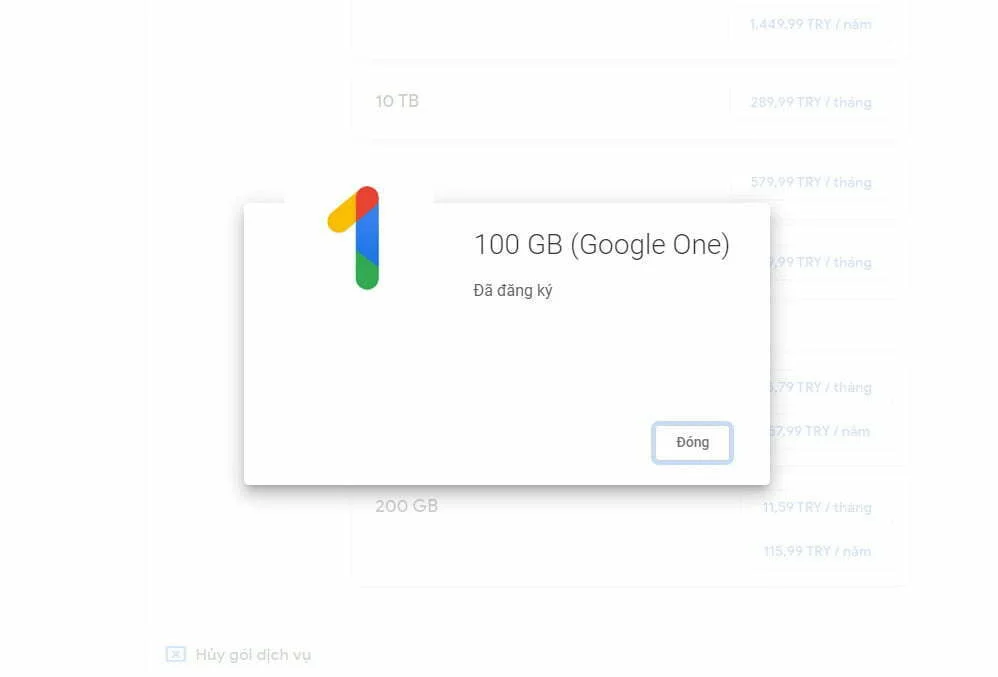 Hướng dẫn đăng ký Google One Thổ Nhĩ Kỳ - Giải pháp công nghệ EVPS.VN - Web hosting, Cloud VPS, Business Email, Thiết kế website chuẩn SEO