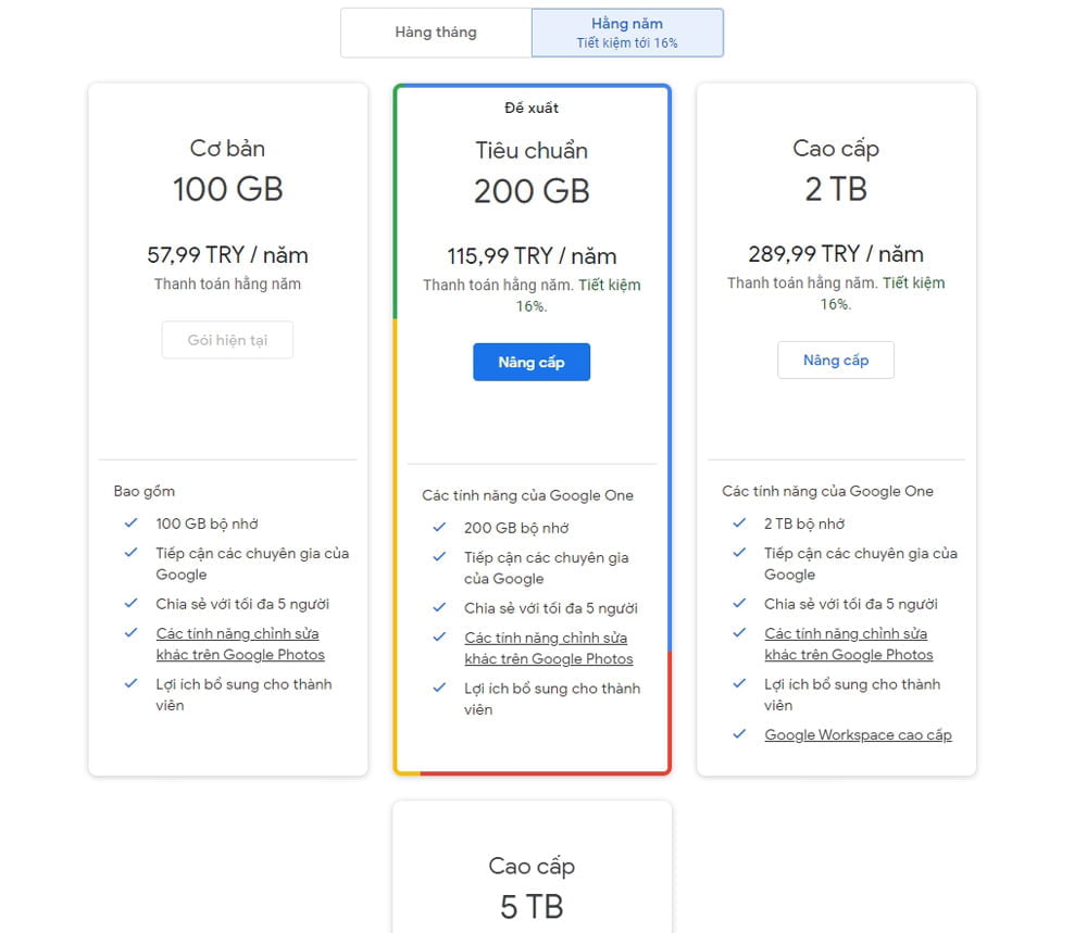 Hướng dẫn đăng ký Google One Thổ Nhĩ Kỳ - Giải pháp công nghệ EVPS.VN - Web hosting, Cloud VPS, Business Email, Thiết kế website chuẩn SEO